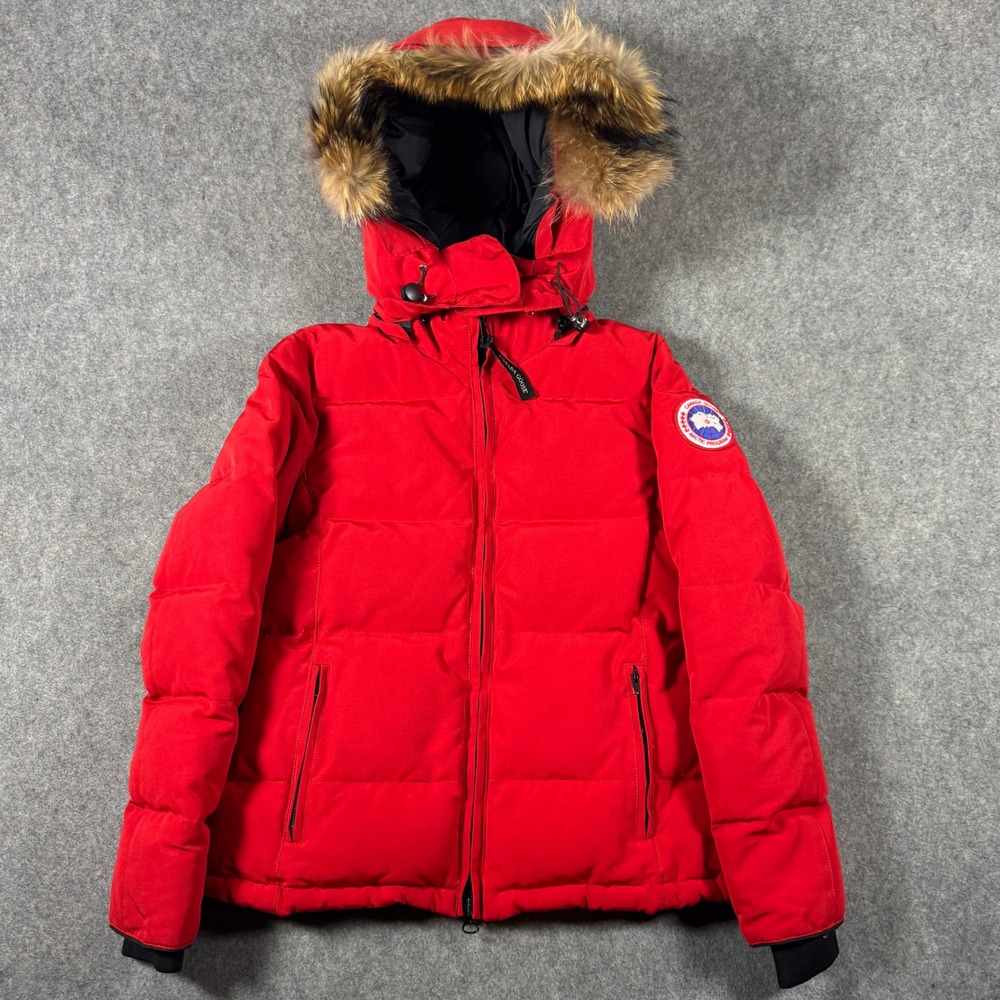 Canada Goose Chelsea Parka Women Large Red Down Puffer Jacket Coyote Fur Hood